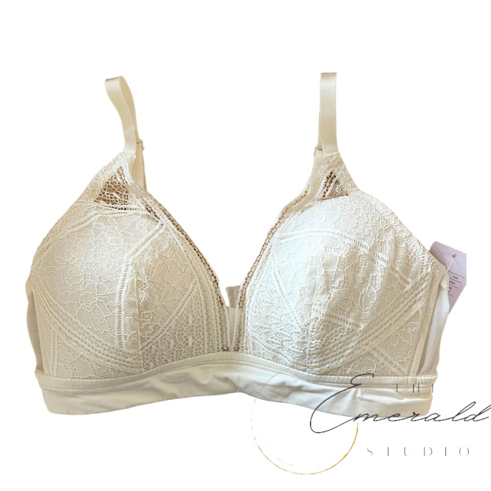 Auden Lace Padded Bralette Off White Large *NEW*